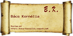 Bács Kornélia névjegykártya